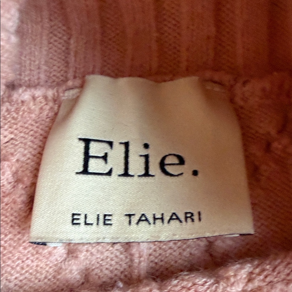 Elie Tahari Blush Cable Knit Turtleneck Sweater - Picture 4 of 4
